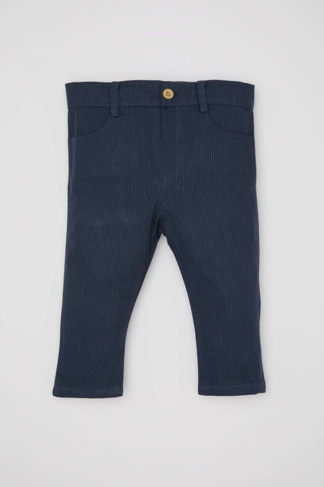 Erkek Bebek Çizgili Düz Paça Gabardin Pantolon