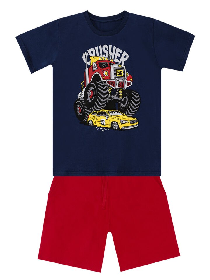 Crusher Erkek Çocuk T-shirt Şort Takım 6 Y - Lacivert