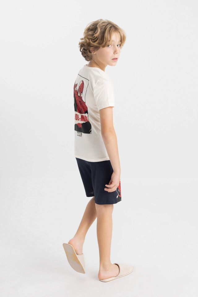 Erkek Çocuk Marvel Spiderman Pijama Takımı Kısa Kollu Üst Şort 8/9 Yaş