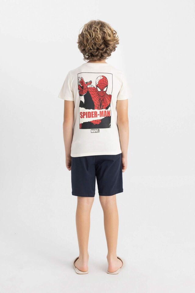 Erkek Çocuk Marvel Spiderman Pijama Takımı Kısa Kollu Üst Şort 8/9 Yaş