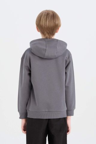 Erkek Çocuk Batman Kapüşonlu Kanguru Cepli Sweatshirt