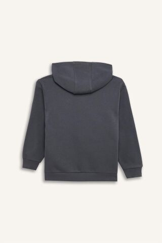 Erkek Çocuk Batman Kapüşonlu Kanguru Cepli Sweatshirt