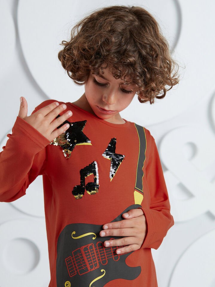 Gitarist Erkek Çocuk T-shirt Pantolon Takım