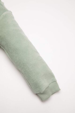 Kız Bebek Pijama Takım Tavşan Baskılı Velur  Uzun Kollu Üst Beli Lastikli Uzun Alt