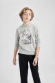 Erkek Çocuk 2'li Takım Kapüşonlu Baskılı Sweatshirt Eşofman Altı