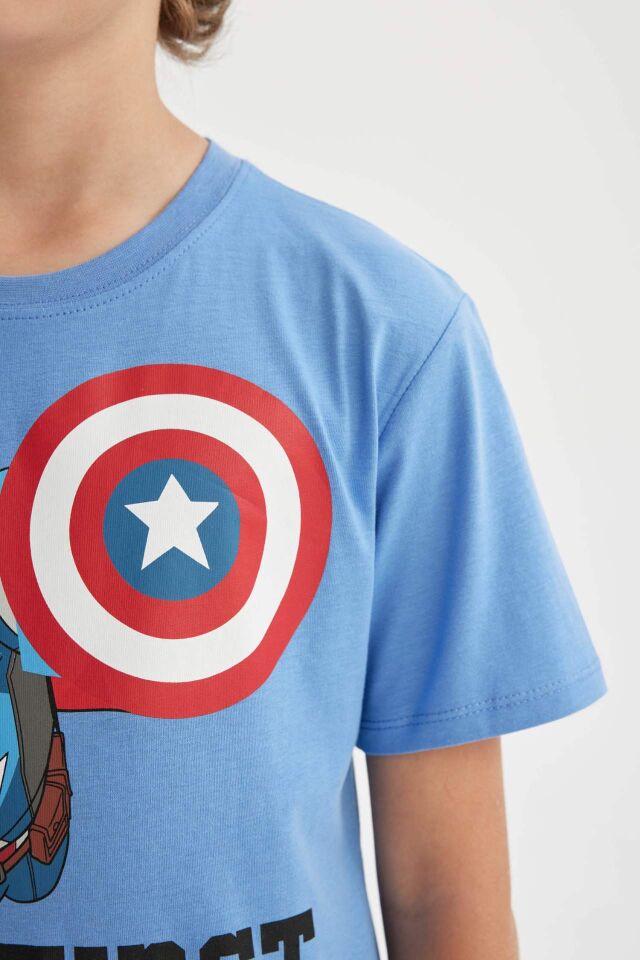 Erkek Çocuk Marvel Avengers Bisiklet Yaka Kısa Kollu Tişört