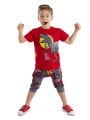 Dino Kamuflaj Erkek Çocuk T-shirt Kapri Şort Takım