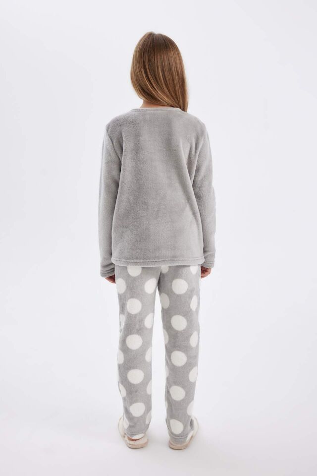 Kız Çocuk Pijama Takımı Looney Tunes Pelüş Uzun Kollu Üst Uzun Alt