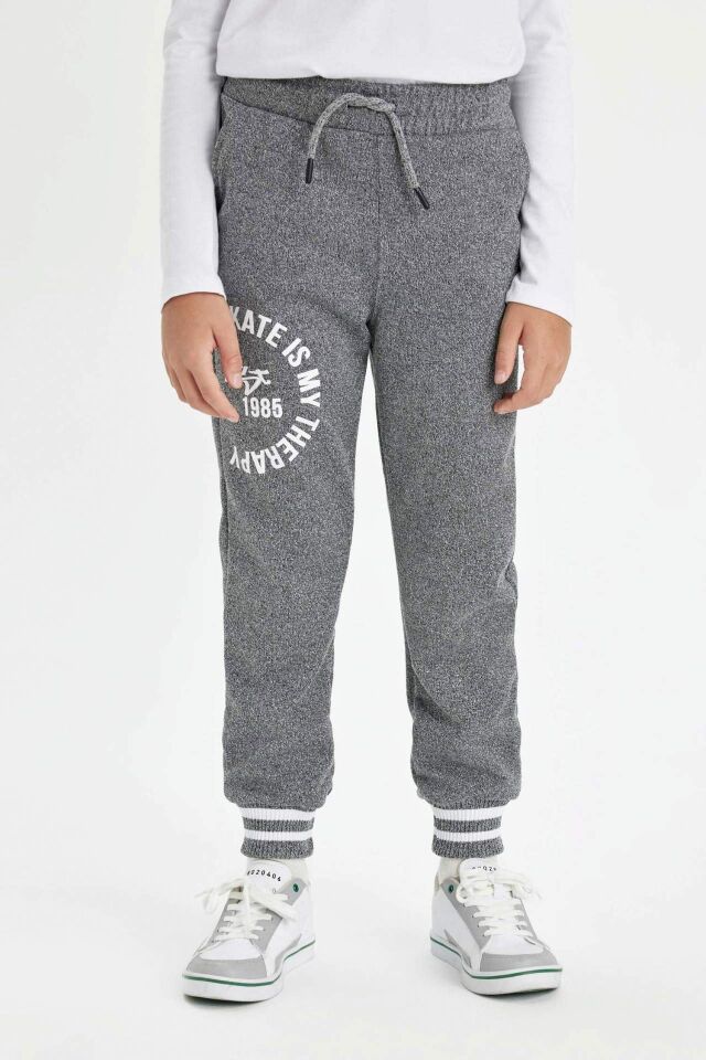 Erkek Çocuk Baskılı Beli Paçası Lastikli Cepli Jogger Eşofman Altı