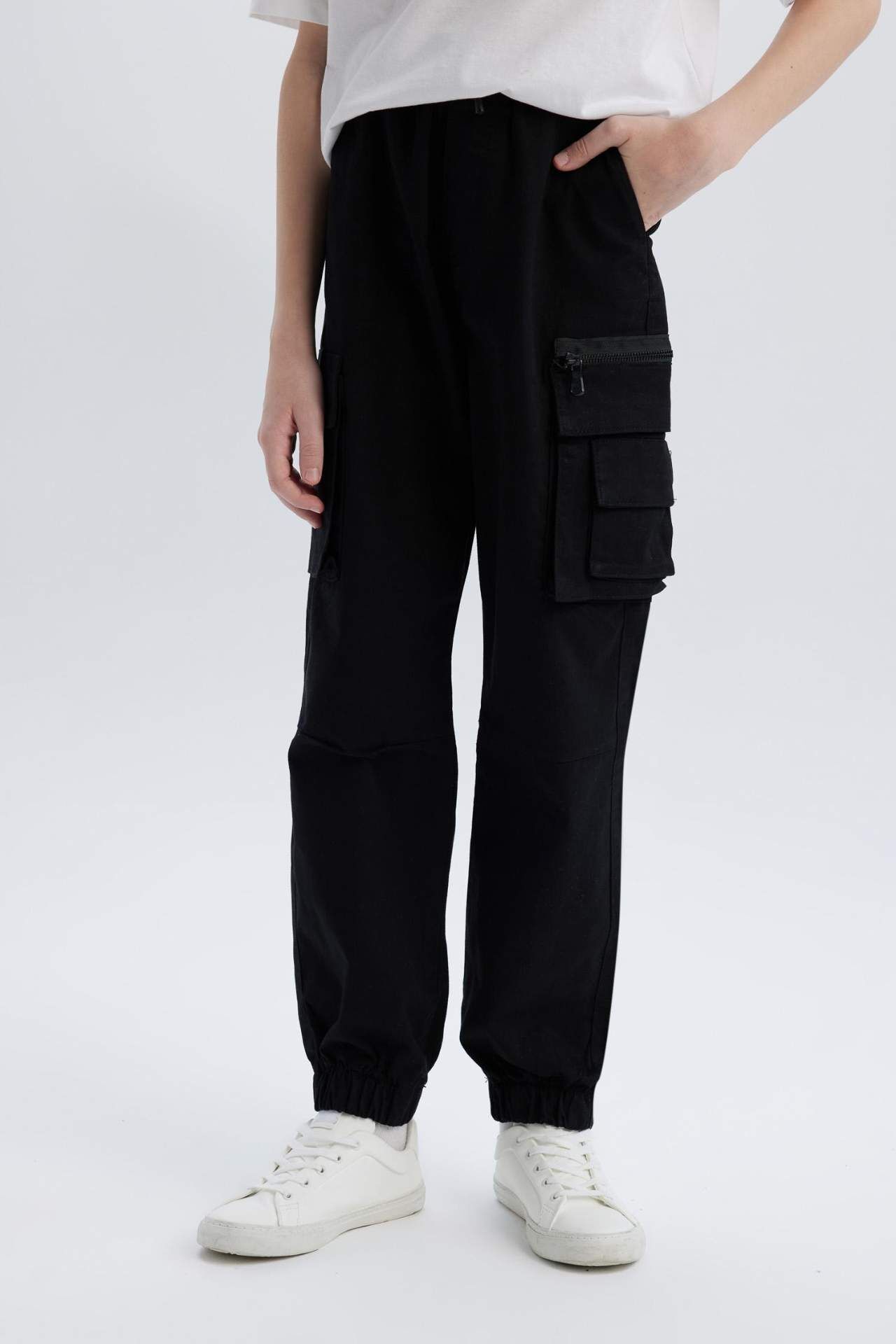 Erkek Çocuk Kargo Jogger Standart Paça Gabardin Pantolon