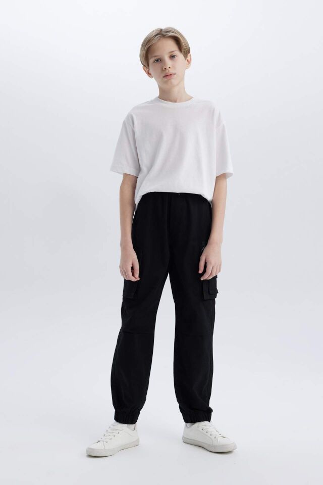 Erkek Çocuk Kargo Jogger Standart Paça Gabardin Pantolon