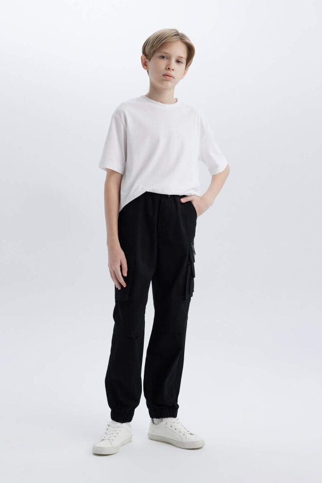 Erkek Çocuk Kargo Jogger Standart Paça Gabardin Pantolon