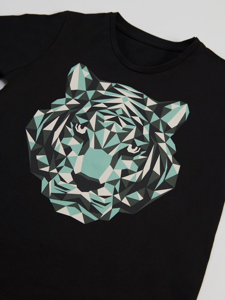 Pixel Tiger Erkek Çocuk T-shirt Kapri Şort Takım 4 Y - Yeşil, Siyah