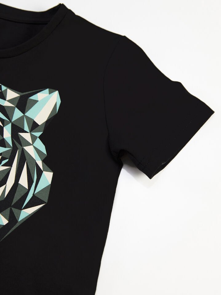 Pixel Tiger Erkek Çocuk T-shirt Kapri Şort Takım 4 Y - Yeşil, Siyah