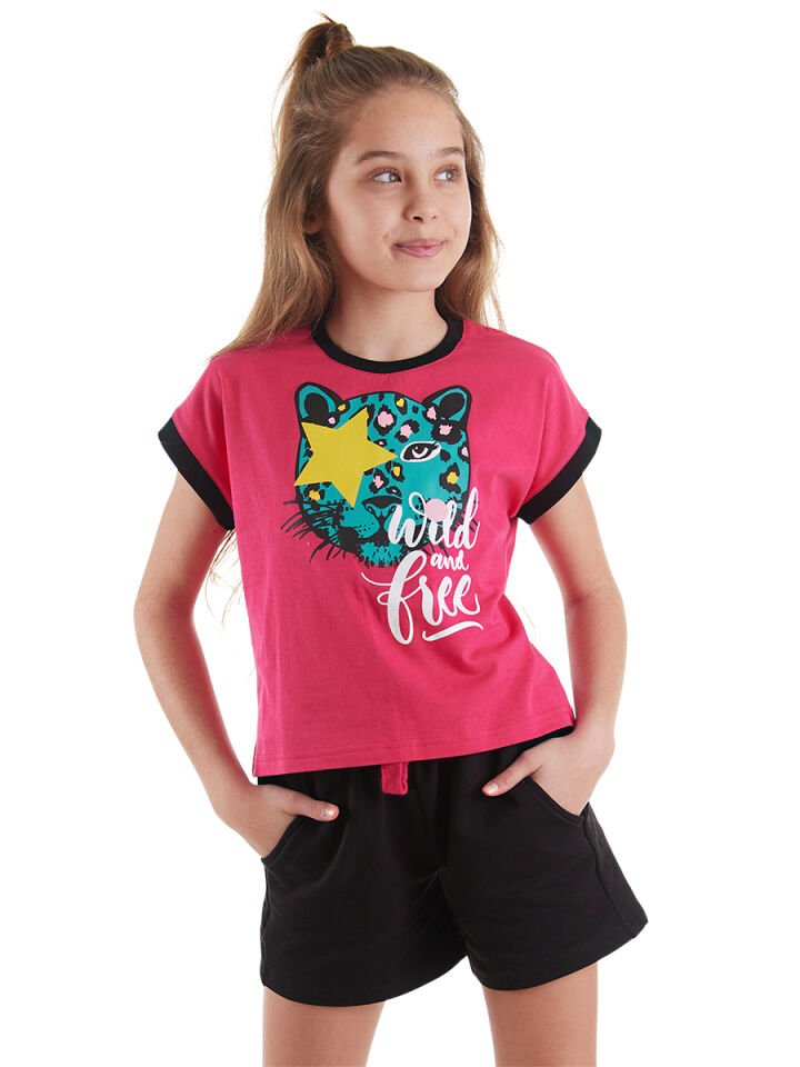 Wild And Free Kız Çocuk T-shirt Şort Takım 9 Y - Pembe