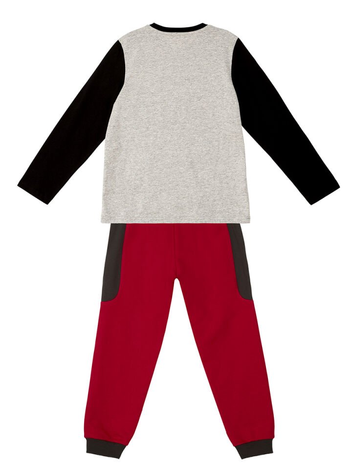 İtfaiye Erkek Çocuk T-shirt Pantolon Takım 7 Y - Gri, Kırmızı