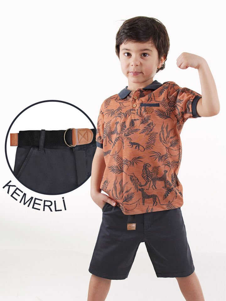 Erkek Çocuk 2'Li Takım Kiremit 4-5 Y - Turuncu