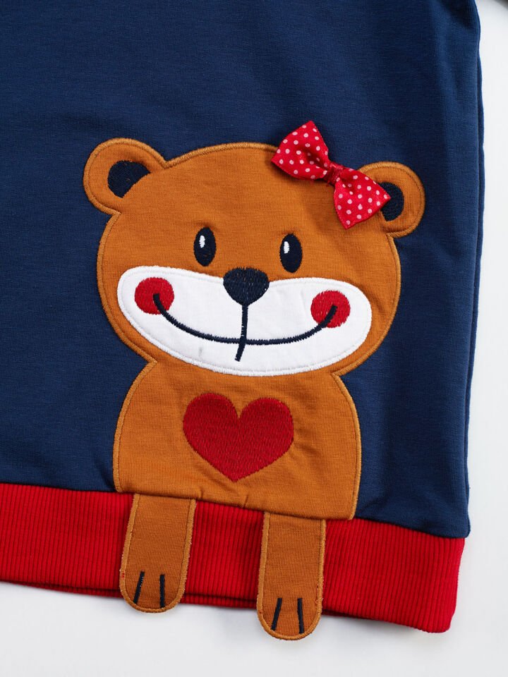 Kolları Sarkan Kız Çocuk Sweatshirt Tayt Takım