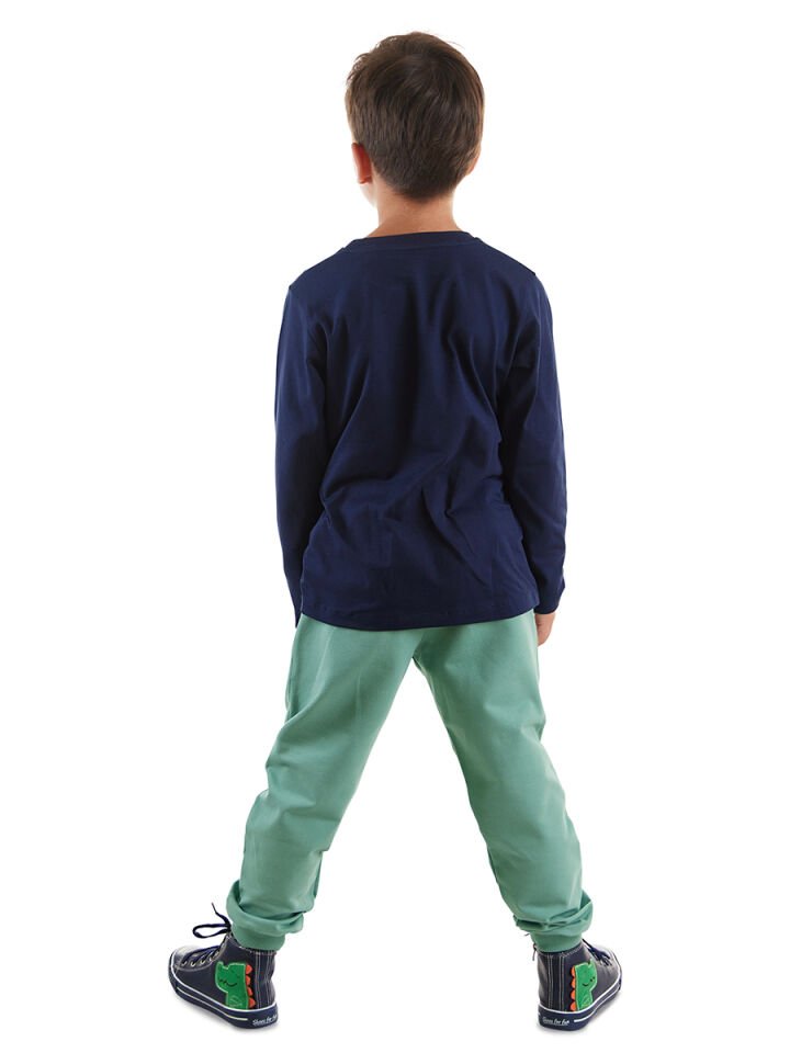 Dinozor Erkek Çocuk T-shirt Pantolon Takım 8 Y - Lacivert