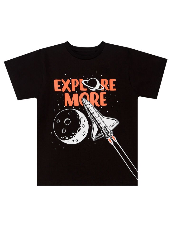 Explore Erkek Çocuk T-shirt Şort Takım 5 Y - Siyah