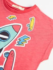 Oyun Zamanı Erkek Çocuk T-shirt Kapri Şort Takım 4 Y - Kırmızı, Gri