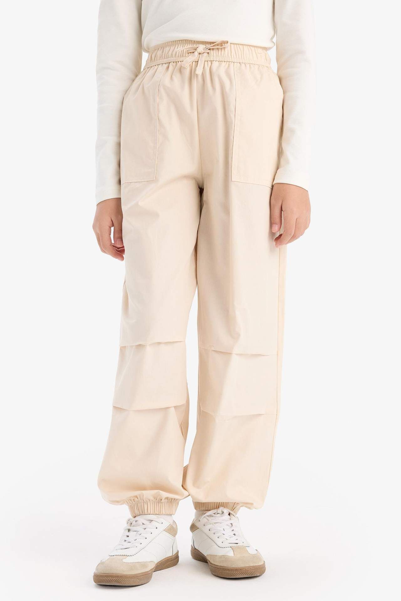 Kız Çocuk Paraşüt Jogger Paça Pamuklu Pantolon
