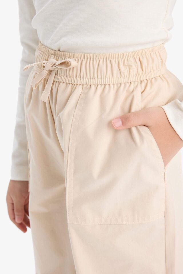 Kız Çocuk Paraşüt Jogger Paça Pamuklu Pantolon