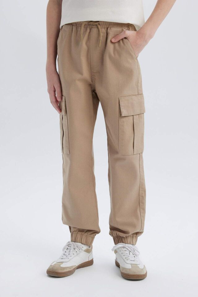 Erkek Çocuk Kargo Jogger Standart Paça Gabardin Pantolon