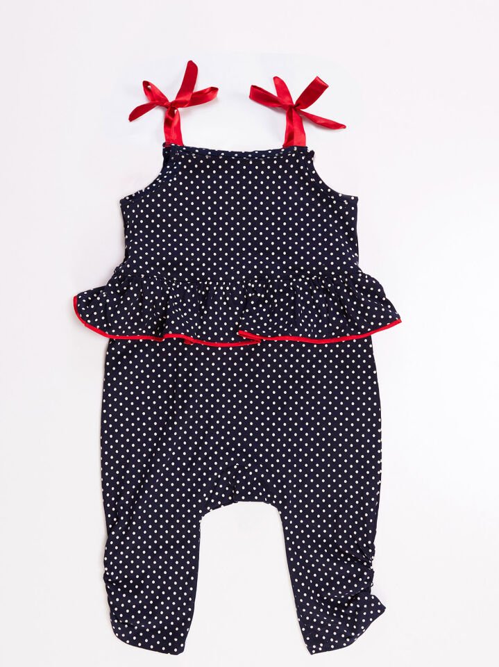 Kedi Puanlı Kız Çocuk Tulum