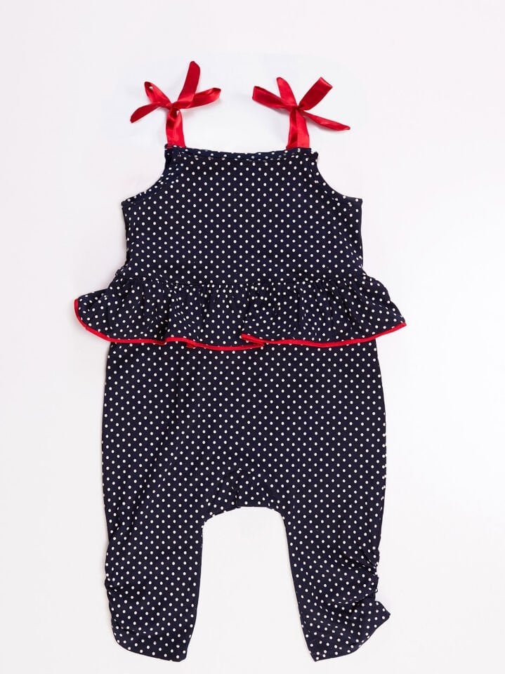 Kedi Puanlı Kız Çocuk Tulum