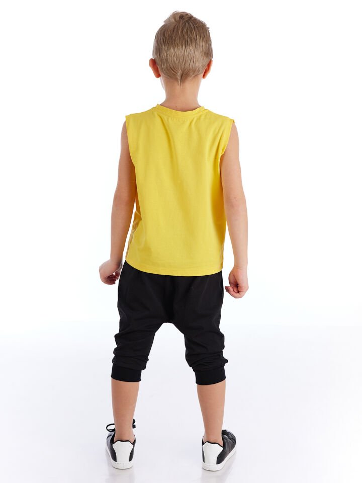 XO Cool Erkek Çocuk T-shirt Kapri Şort Takım 6 Y - Sarı, Siyah