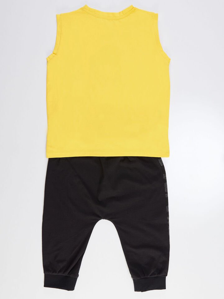 XO Cool Erkek Çocuk T-shirt Kapri Şort Takım 6 Y - Sarı, Siyah