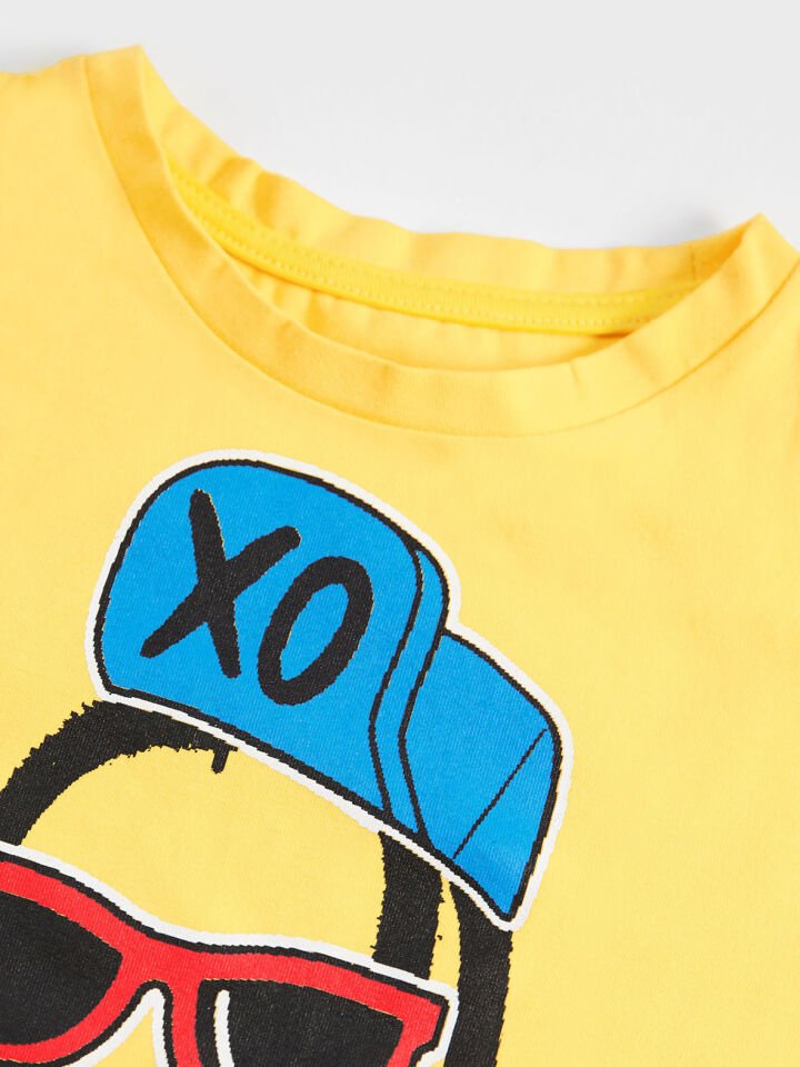 XO Cool Erkek Çocuk T-shirt Kapri Şort Takım 6 Y - Sarı, Siyah