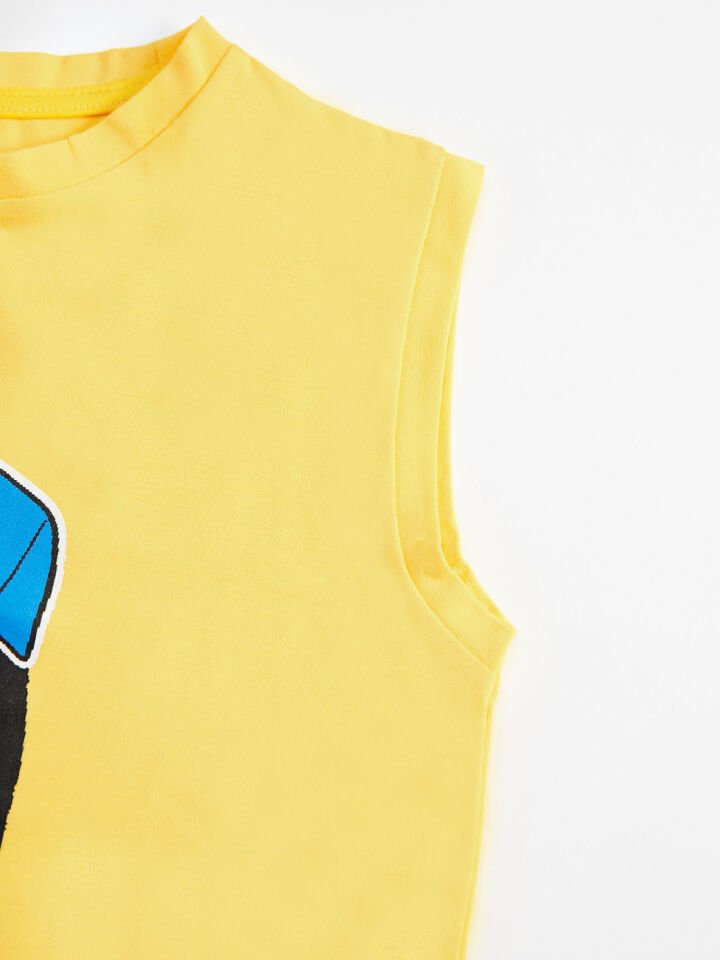 XO Cool Erkek Çocuk T-shirt Kapri Şort Takım 7 Y - Sarı, Siyah