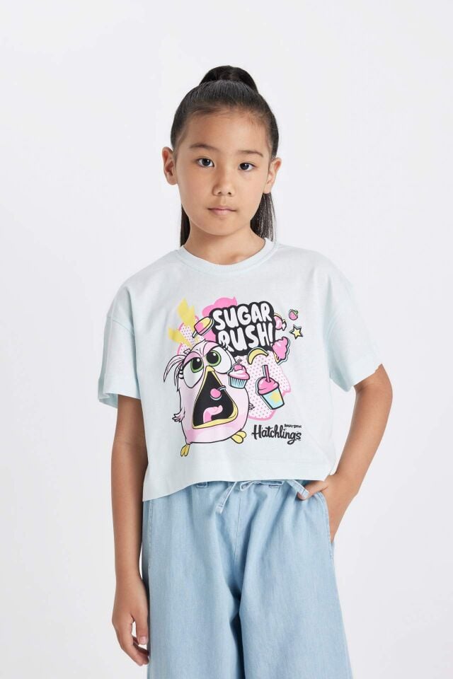 Kız Çocuk Hatsune Miku Bisiklet Yaka Kısa Kollu Tişört