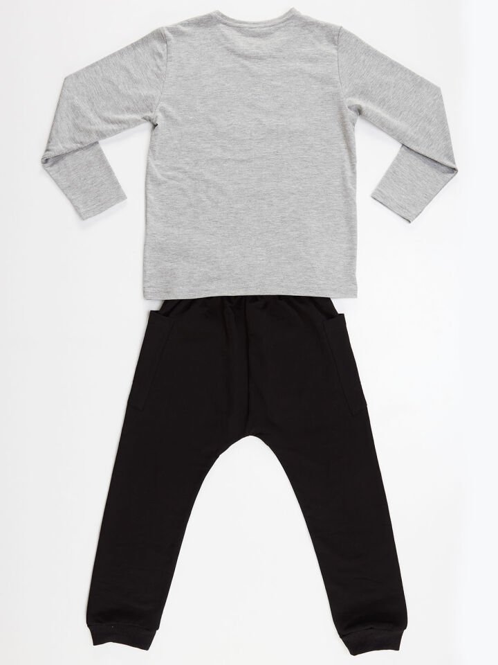 Cool Gang Erkek Çocuk T-shirt Pantolon Takım 6 Y - Gri, Siyah