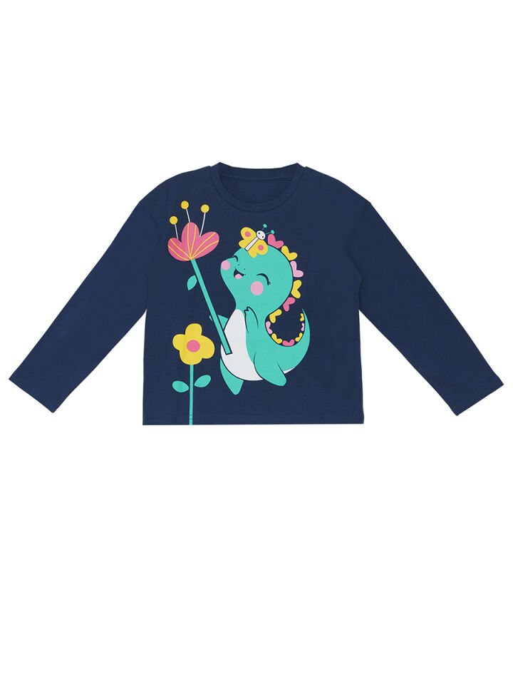 Tatlı Dino Kız Çocuk T-shirt Pantolon Takım