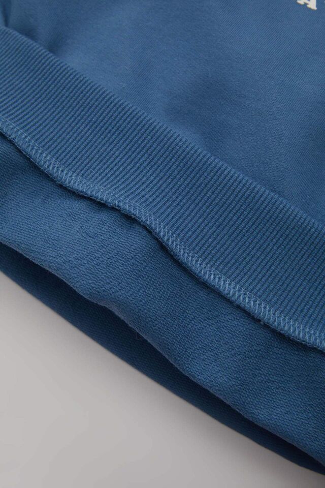 Kız Bebek 2'li Takım Bisiklet Yaka Baskılı Sweatshirt Jogger Eşofman Altı