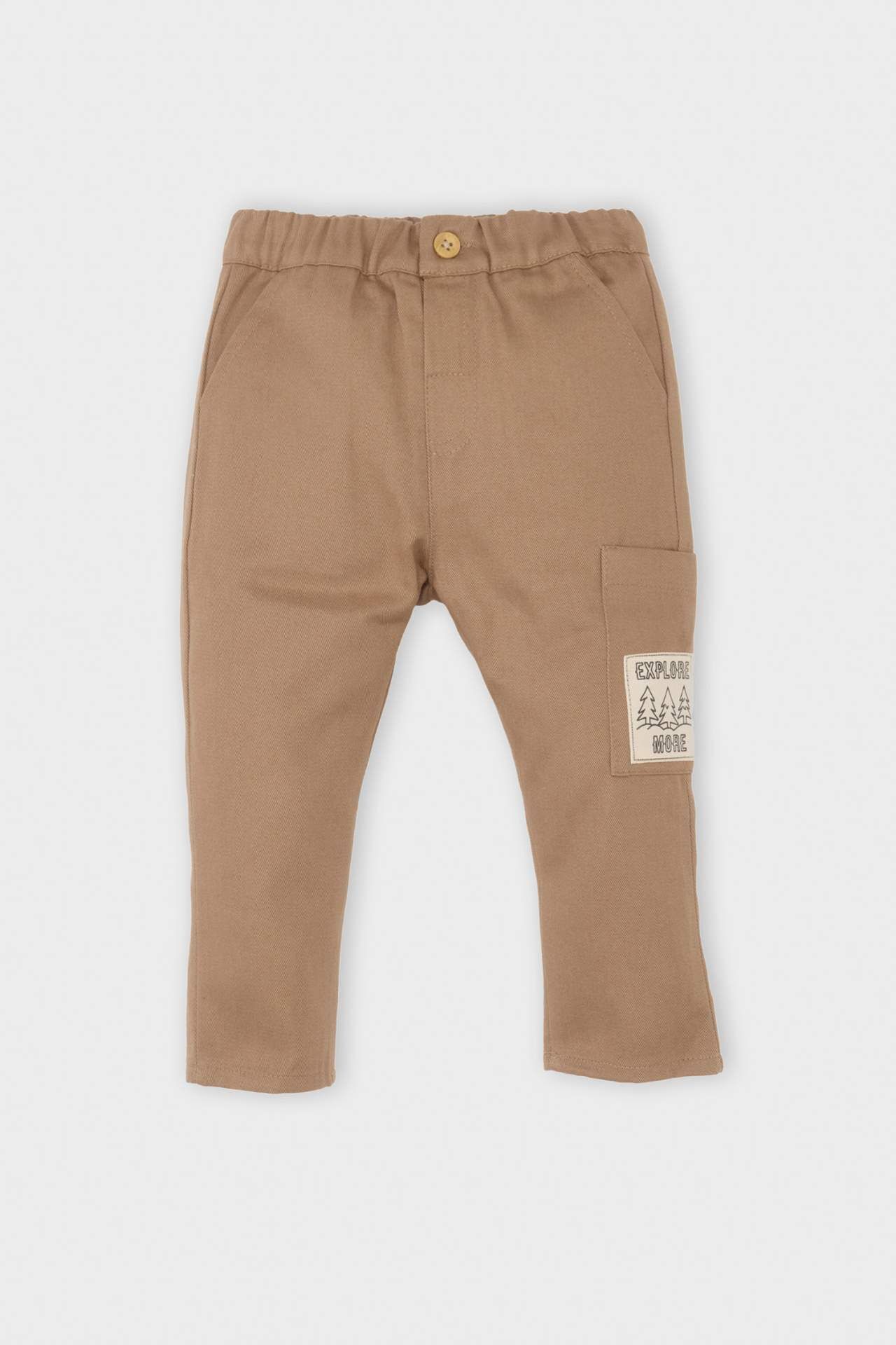 Erkek Bebek Dokuma Etiketli Beli Lastikli Gabardin Pantolon
