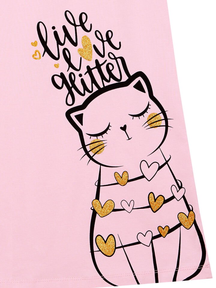 Romantik Kedi Kız Çocuk Elbise 7 Y - Pembe
