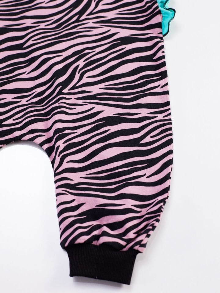 Zebra Fırfırlı Kız Çocuk Tulum