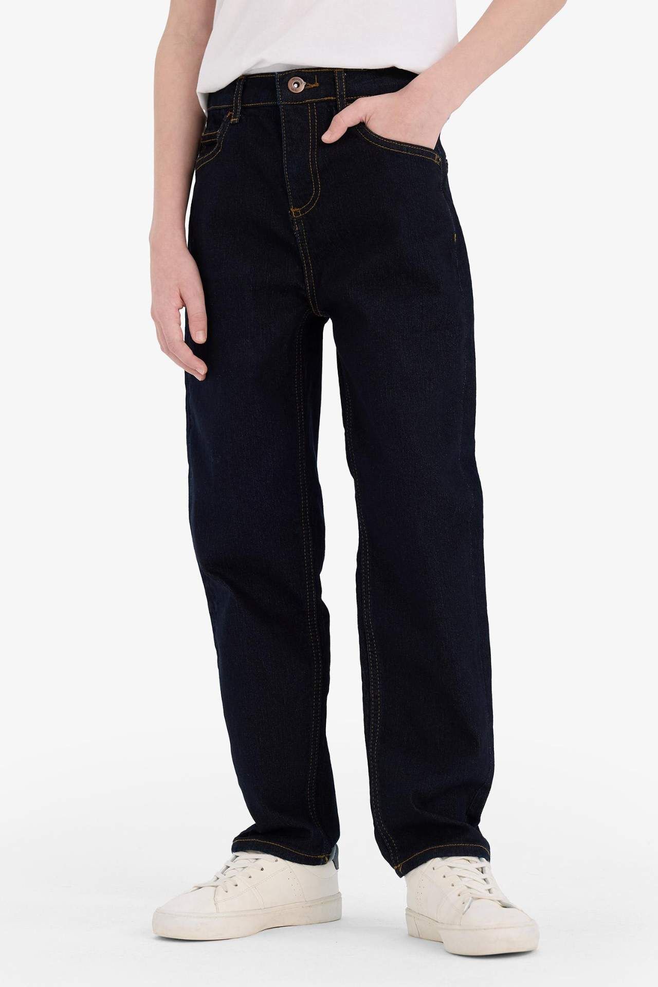 Erkek Çocuk Straight Fit Düz Paça Basic Düz Jean Pantolon
