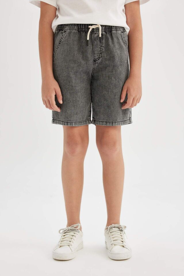 Erkek Çocuk Basic Düz Jean Şort
