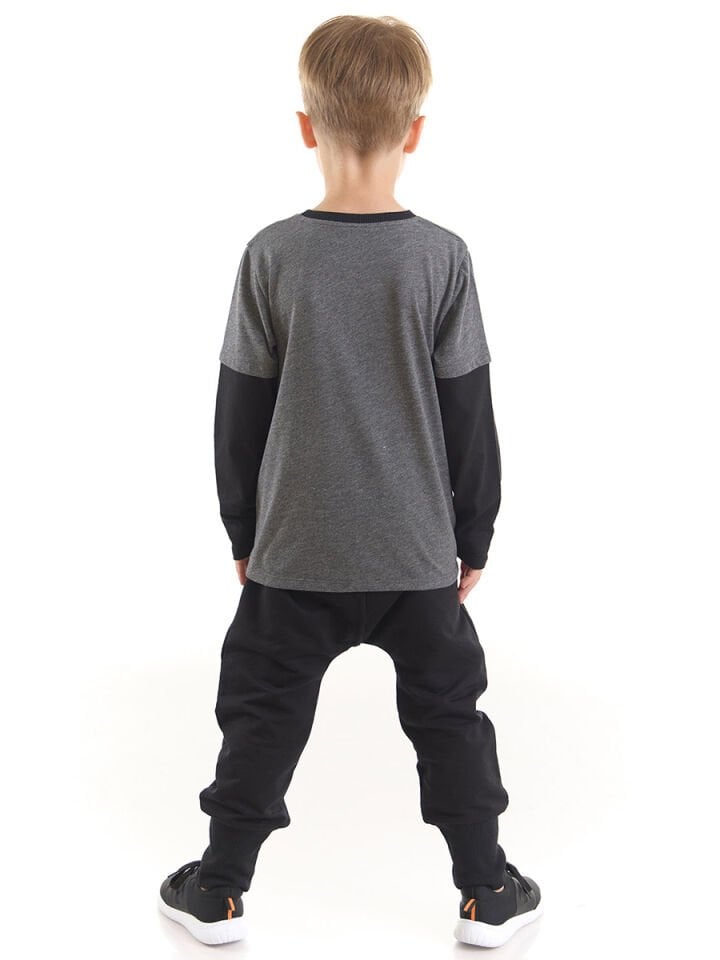 Skate Erkek Çocuk T-shirt Pantolon Takım 8 Y - Gri, Siyah