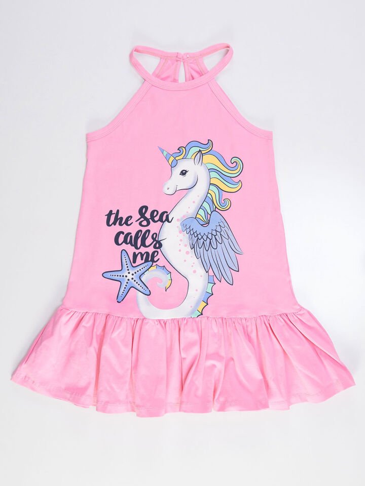 Seacorn Kız Çocuk Pembe Elbise 9 Y - Pembe