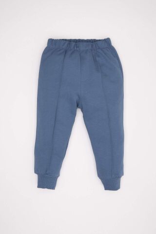 Erkek Bebek 2'li Takım Baskılı Bisiklet Yaka Sweatshirt Üst Beli Lastikli Jogger Eşofman Altı