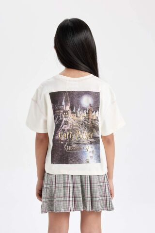 Kız Çocuk Harry Potter Relax Fit Bisiklet Yaka Kısa Kollu Tişört