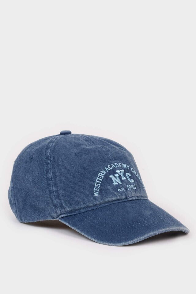 Erkek Çocuk Nakışlı Jean Cap Şapka