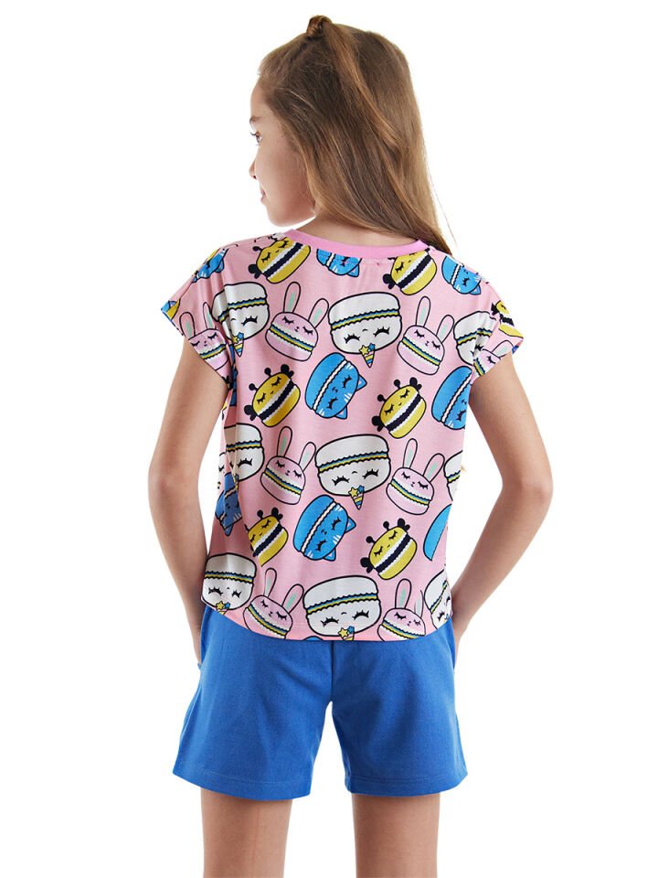 Tatlı Kurabiyeler Kız Çocuk T-shirt Şort Takım 7 Y - Pembe