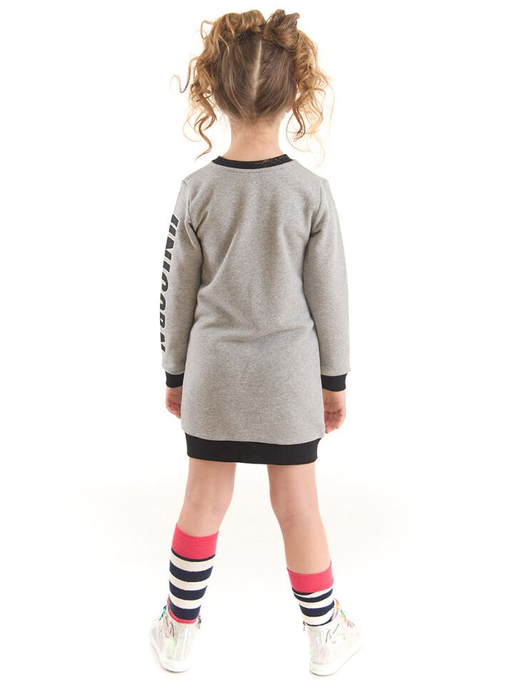 Unicorn Kız Çocuk Gri Sweat Elbise 4 Y - Gri